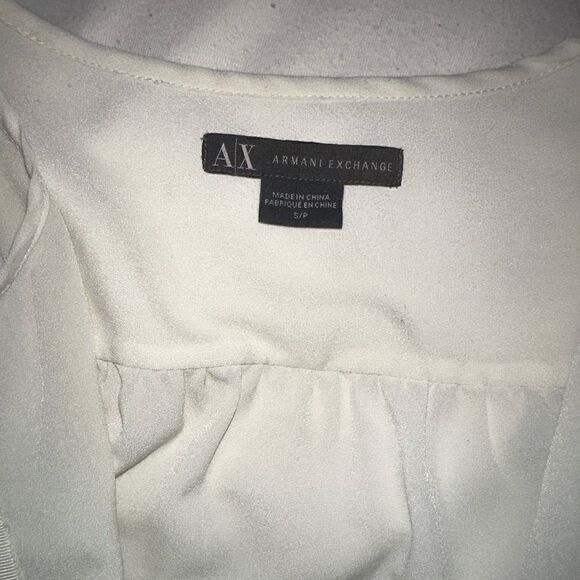 Armani Exchange cream off white ruffle blouse - Picture 2 of 3